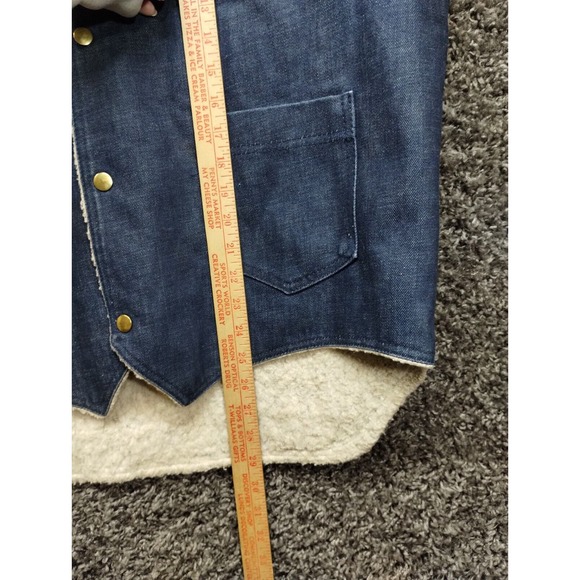 Vintage‎ Viking Sherpa Lined Denim Trucker Vest Adult XL Blue Jean 80s 70s - Picture 6 of 10